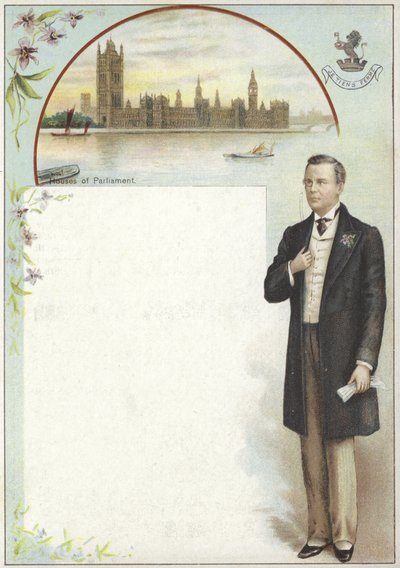 Liebig card featuring Joseph Chamberlain by English School