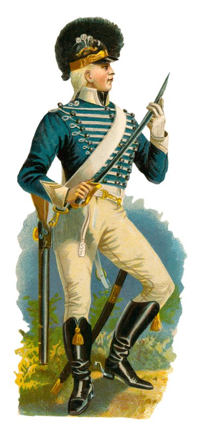 Light dragoon of the time of George III, 1761-1820 by English School