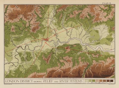 London District Showing Relief and River Systems by English School
