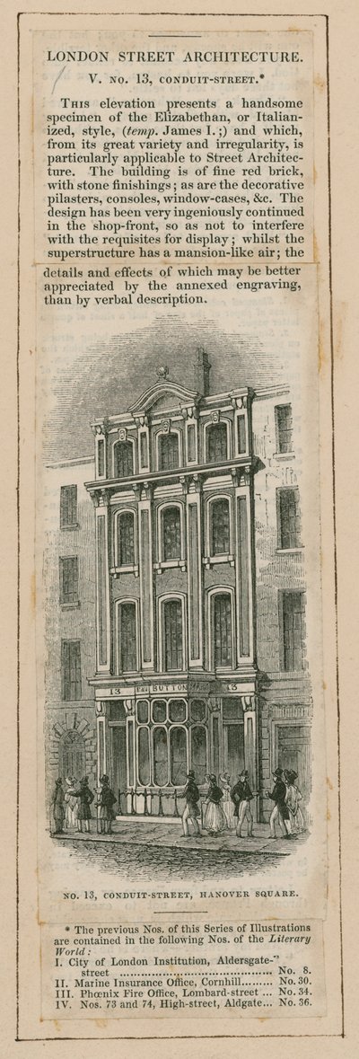 London Street Architecture: 13 Conduit Street, London by English School