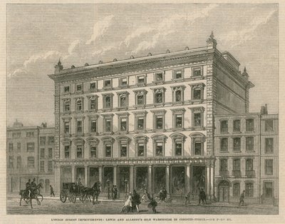 London street improvements: Lewis and Allenbys silk warehouse in Conduit Street by English School