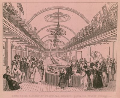 Long Room, Gallery of Practical Science, Adelaide Street, Strand, London by English School