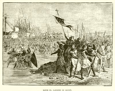 Louis IX Landing in Egypt by English School