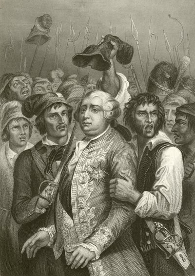 Louis XVI Threatened by the Mob on Their Visit to the Tuileries by English School