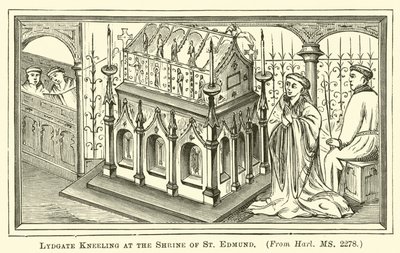 Lydgate Kneeling at the Shrine of St Edmund by English School