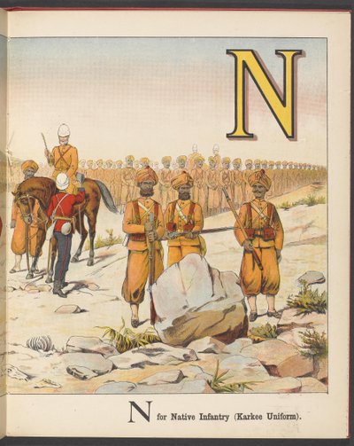 M for Marine Light Infantry, N for Native Infantry (Khaki Uniform) by English School