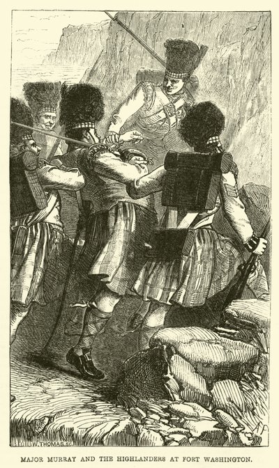 Major Murray and the Highlanders at Fort Washington by English School