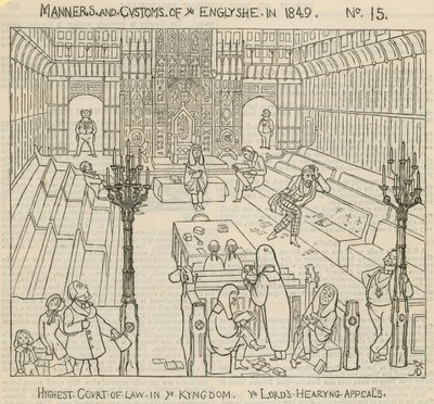 Manners and Customs of the English in 1849: Highest Court of Law in the Kingdom, the Lords Hearing Appeals by English School