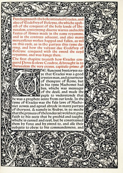Manuscript with historiated initial G and full page-border, 1893 by English School