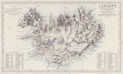 Map: Iceland, According to the Trigon Survey of Gunnlaugsson Drawn by Augustus Petermann by English School