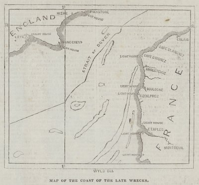 Map of the Coast of the Late Wrecks by English School