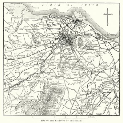 Map of the Environs of Edinburgh by English School