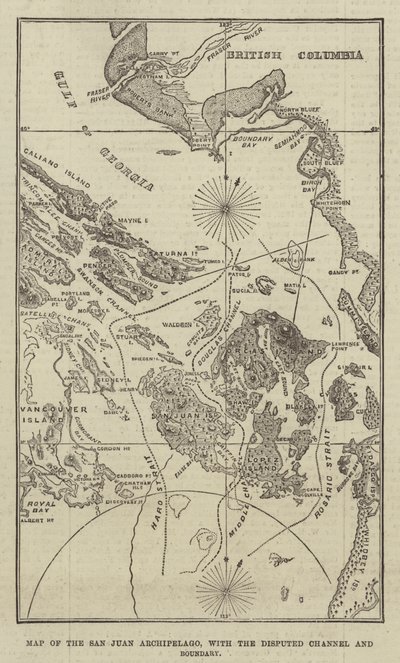 Map of the San Juan Archipelago, with the Disputed Channel and Boundary by English School