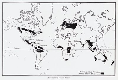 Map showing forest areas by English School