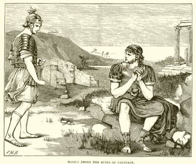 Marius among the ruins of Carthage by English School