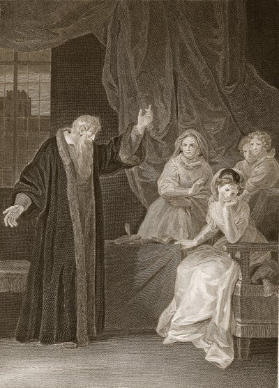 Mary Queen of Scots Reproved by Knox, Illustration from David Hume