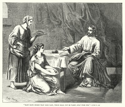 Mary hath chosen that good part, which shall not be taken away from her, Luke X, 42 by English School