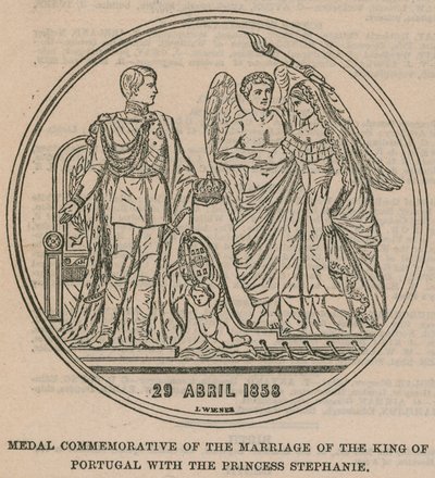 Medal Commemorative of the Marriage of the King of Portugal with the Princess Stephanie by English School