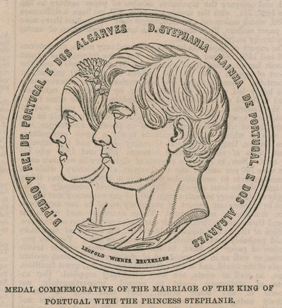 Medal Commemorative of the Marriage of the King of Portugal with the Princess Stephanie by English School