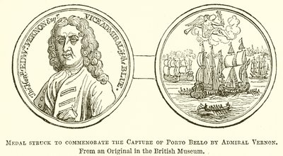 Medal struck to Commemorate the Capture of Porto Bello by Admiral Vernon by English School
