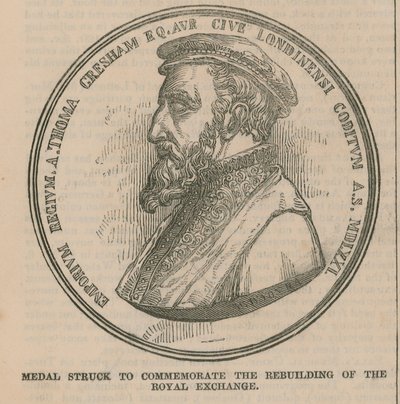 Medal Struck to Commemorate the Rebuilding of the Royal Exchange by English School