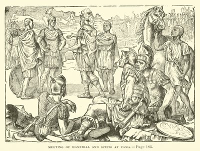 Meeting of Hannibal and Scipio at Zama by English School