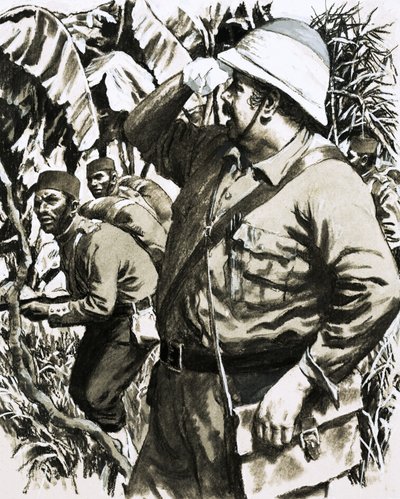 Melton Prior Marching through the Burmese Jungle with the 11th Bengal Native Infantry by English School
