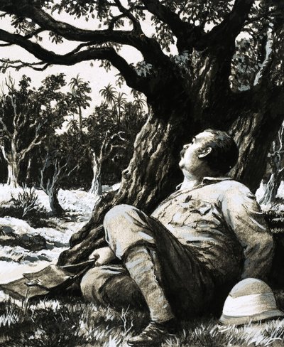 Melton Prior Pinned Down by a Sniper During the British Attack on Minhla in Burma by English School
