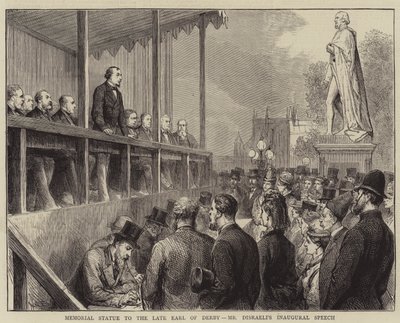 Memorial Statue to the Late Earl of Derby, Mr Disraeli