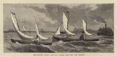 Miniature Yacht (Sailing Canoe) Race in the Solent by English School