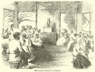 Missionary Church in Ceylon by English School