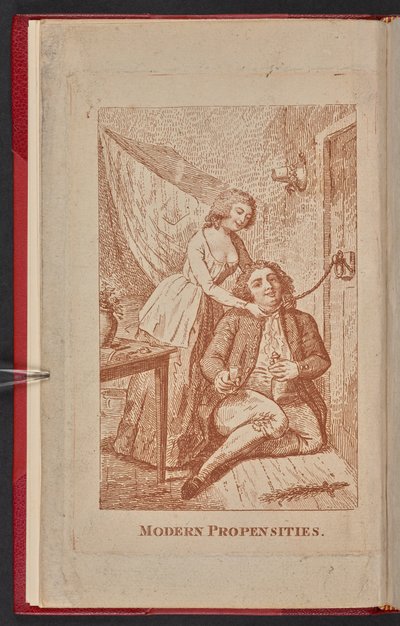 Modern Propensities Pamphlet Cover 1791, Featuring Susannah Hill and Frantisek Kotzwara (engraving) by English School
