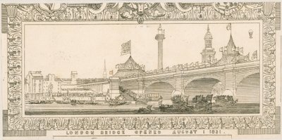 Memento of London Bridge, Opened 1 August 1831 by English School