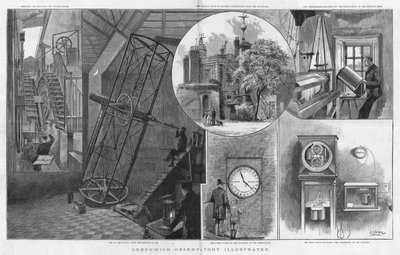 Montage of images from Greenwich Observatory by English School