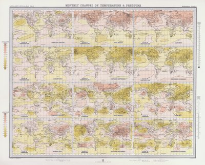 Monthly Changes of Temperature and Pressure by English School