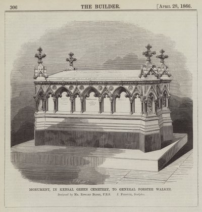 Monument, in Kensal Green Cemetery, to General Forster Walker, Designed by Mr Edward Blore, FRS by English School