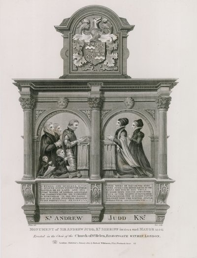 Monument to Sir Andrew Judd, Sheriff and Mayor, in St Helen