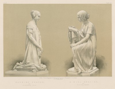 Morning Prayer; A Girl Reading by English School