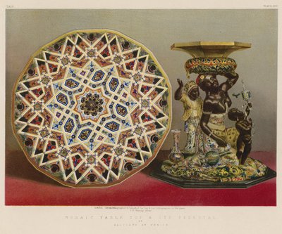 Mosaic Table Top and Its Pedestal by English School
