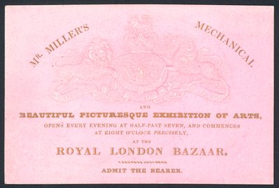 Mr Millers mechanical and beautiful picturesque exhibition of arts by English School
