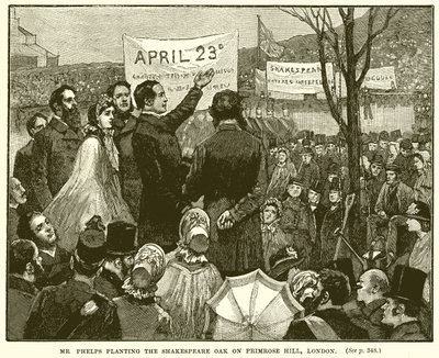 Mr. Phelps Planting the Shakespeare Oak on Primrose Hill, London by English School
