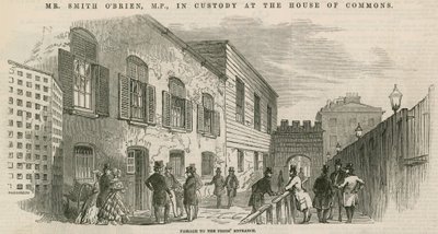 Mr Smith OBrien, MP, in custody at the House of Commons: Passage to the Peers entrance by English School