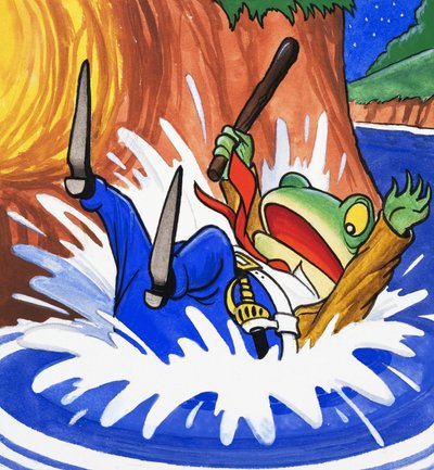 Mr Toad Falling into the Water by English School