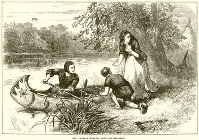 Mrs. Dunstan Escaping Down the Merrimac by English School