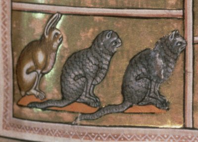 Adam naming the animals, of North Midlands origin, from the Aberdeen Bestiary (detail) by English School