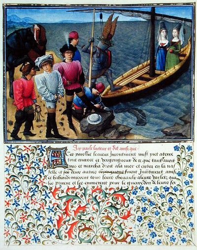 Heart, Desire and Generosity embark, in the early afternoon, on the boat the belongs to Fiance and Expectation, facsimile edition of 