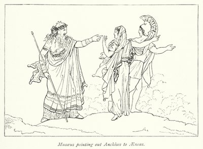 Musaeus pointing out Anchises to Aeneas by English School