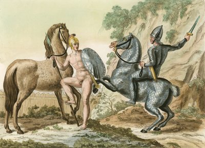 Naked Greek Soldier Under Attack by English School