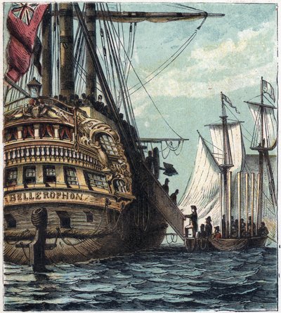 Napoleon I is Delivered to the English. Boarding from Napoleon to Sainte-Helene Aboard the Bellerophon on July 15 by English School