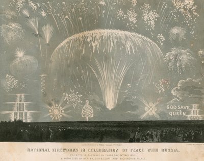 National Fireworks in Celebration of Peace with Russia, 29 May 1856 by English School